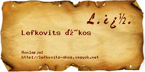 Lefkovits Ákos névjegykártya